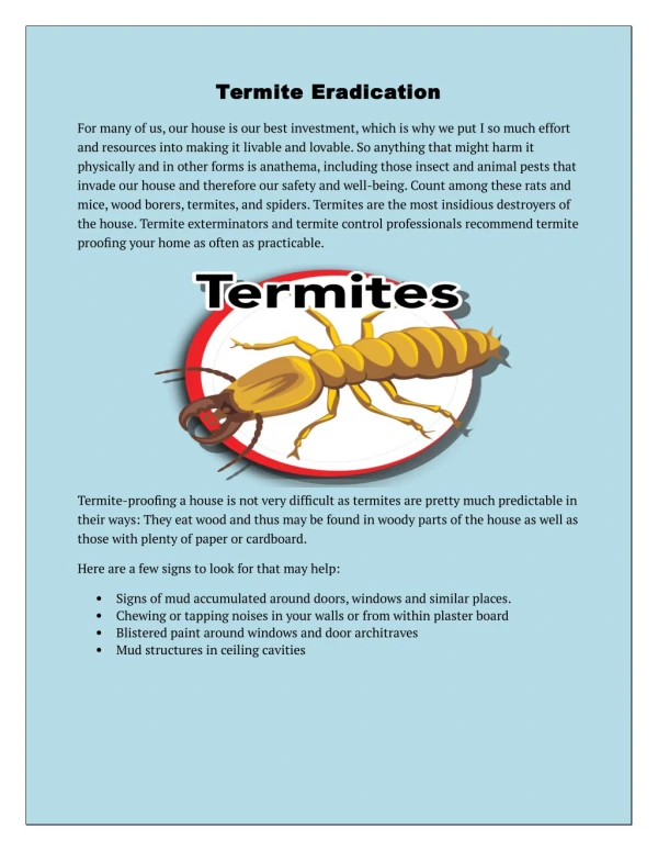 Termite Eradication