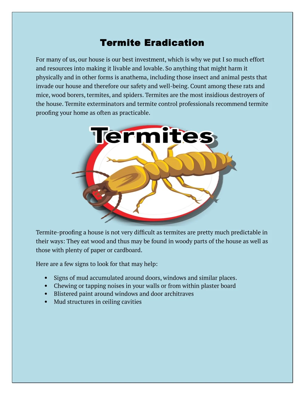 termite eradication termite eradication