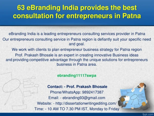 63 eBranding India provides the best consultation for entrepreneurs in Patna