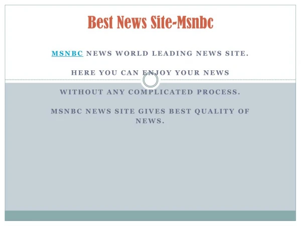 Best News Site-Msnbc
