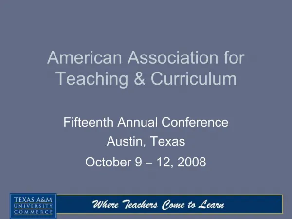 American Association for Teaching Curriculum