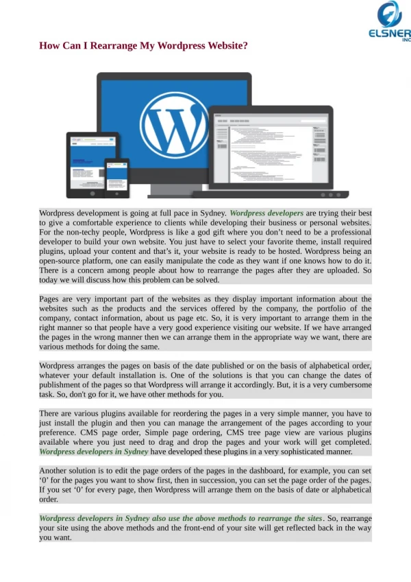Rearrange Your Wordpress Website in Easy Way