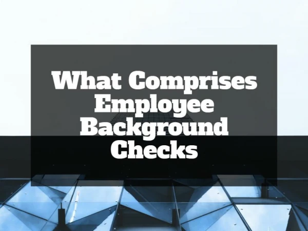 What Comprises Employee Background Checks
