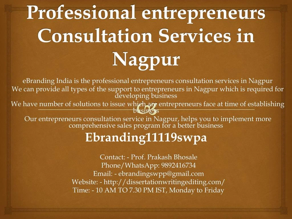 professional entrepreneurs consultation services in nagpur