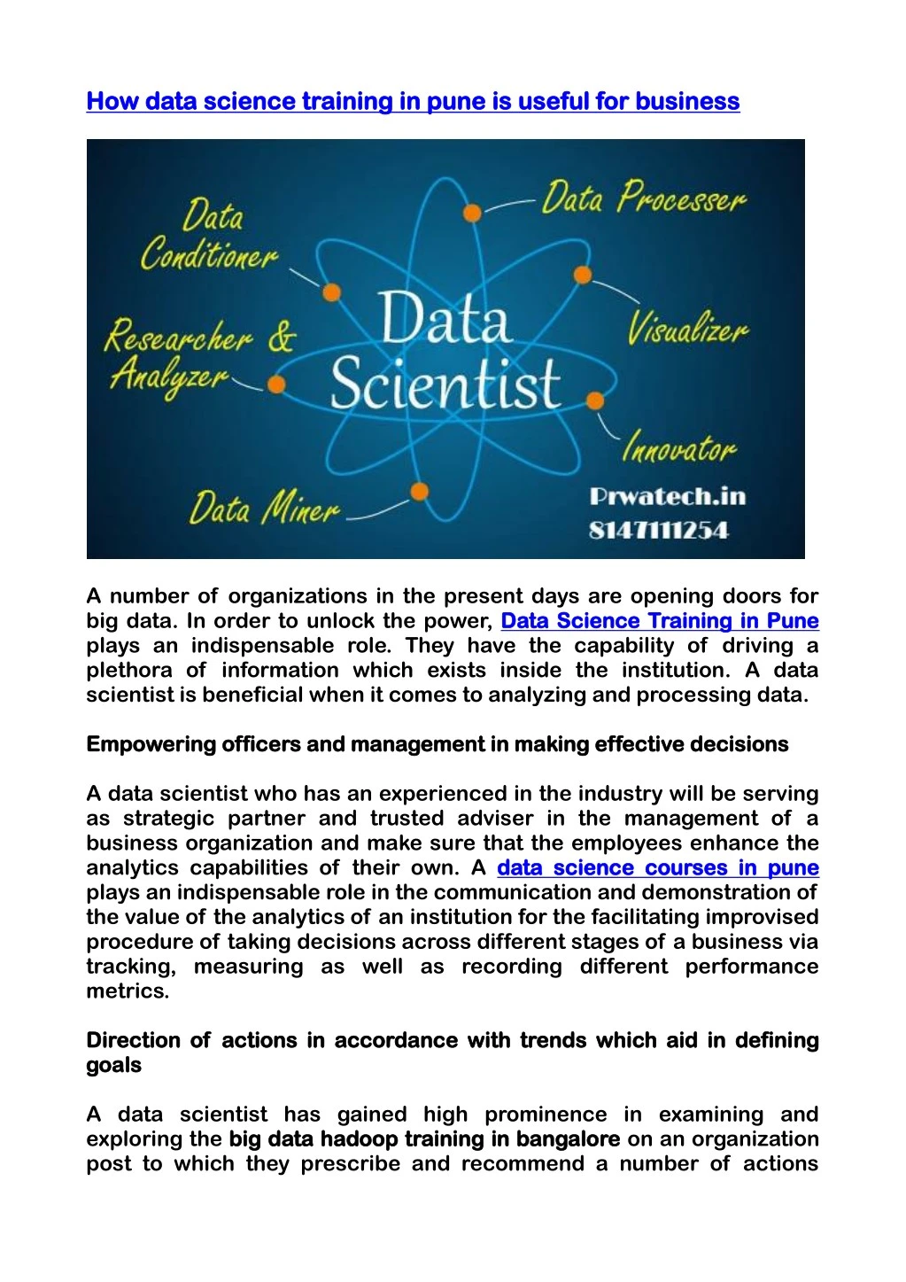 how data science how data science training in pune
