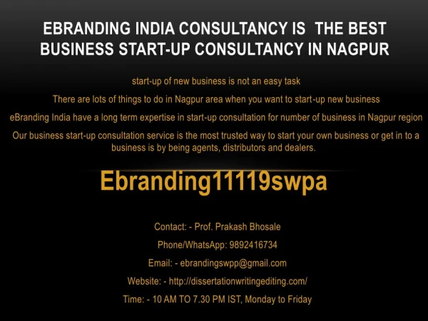 ebranding india consultancy is the best business start up consultancy in nagpur