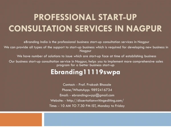 professional start up consultation services in nagpur