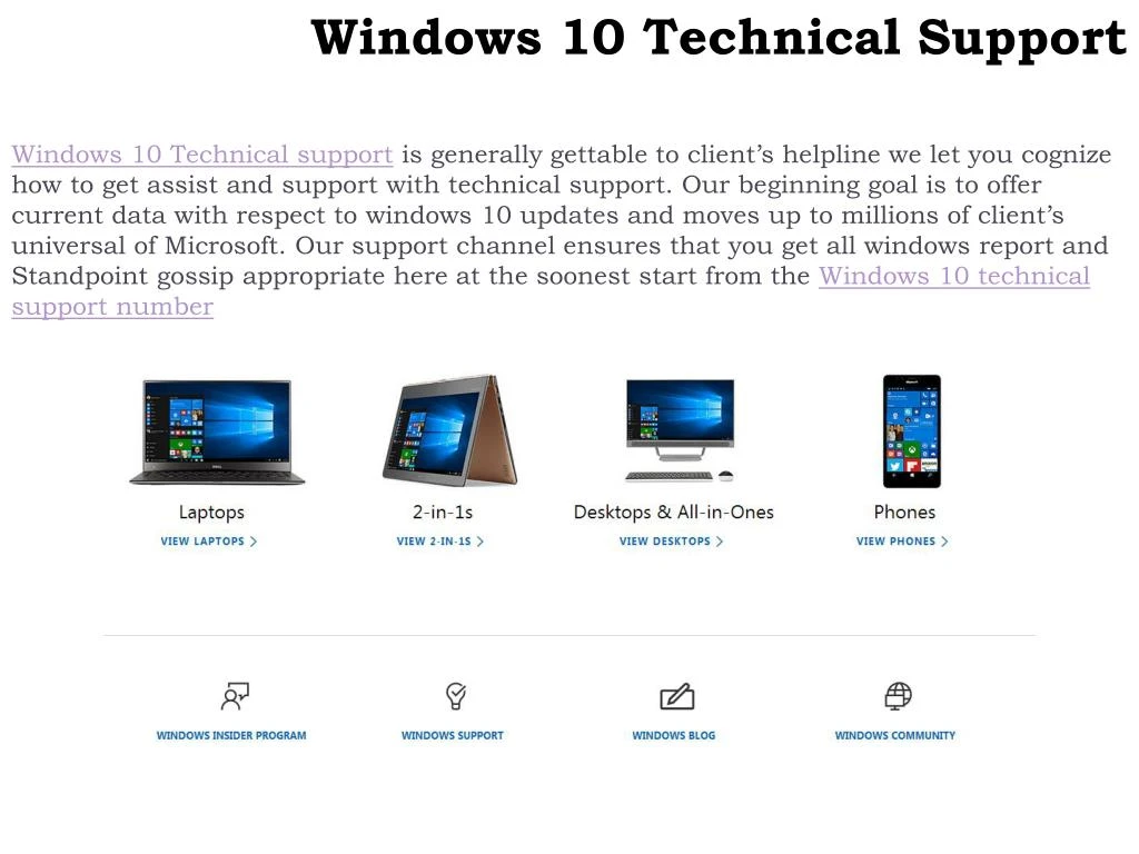 windows 10 technical support