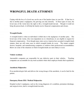 WRONGFUL DEATH ATTORNEY - slide 1