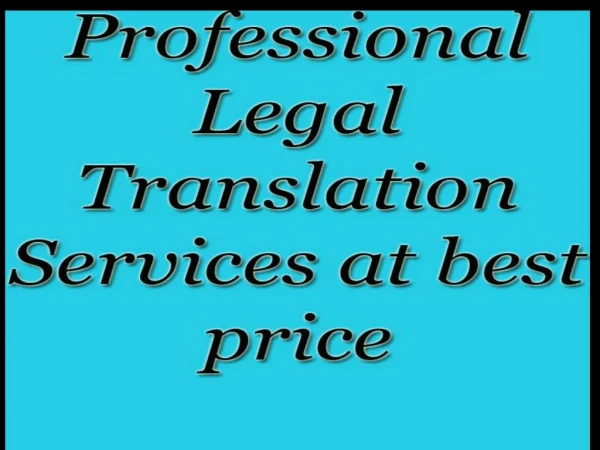 Professional Legal Translation Services at best price