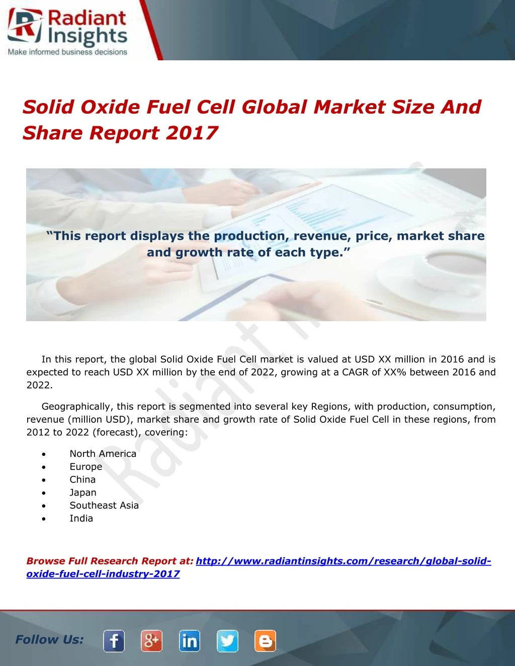 solid oxide fuel cell global market size