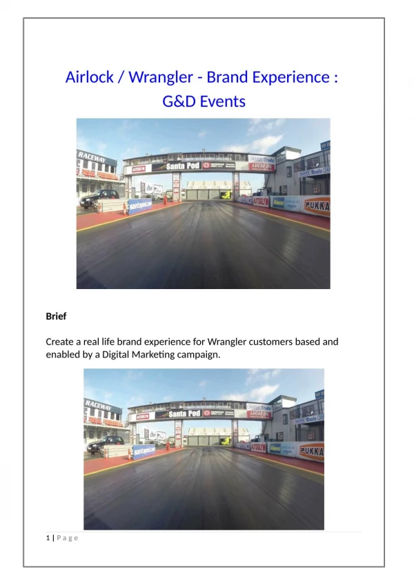 Airlock / Wrangler - Brand Experience : G&D Events