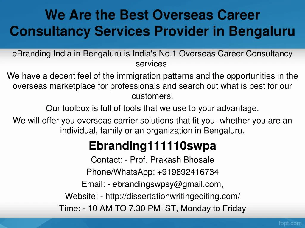 we are the best overseas career consultancy services provider in bengaluru