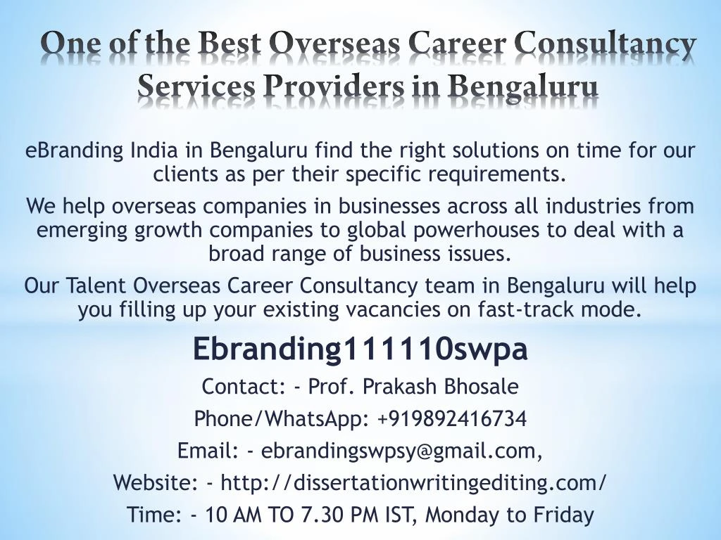 one of the best overseas career consultancy services providers in bengaluru