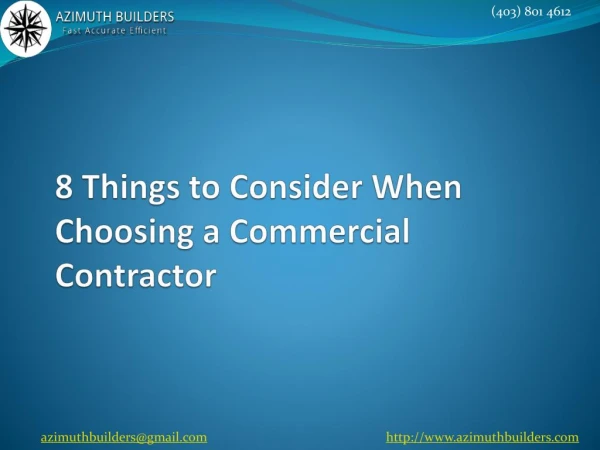 8 Things to Consider When Choosing a Commercial Contractor
