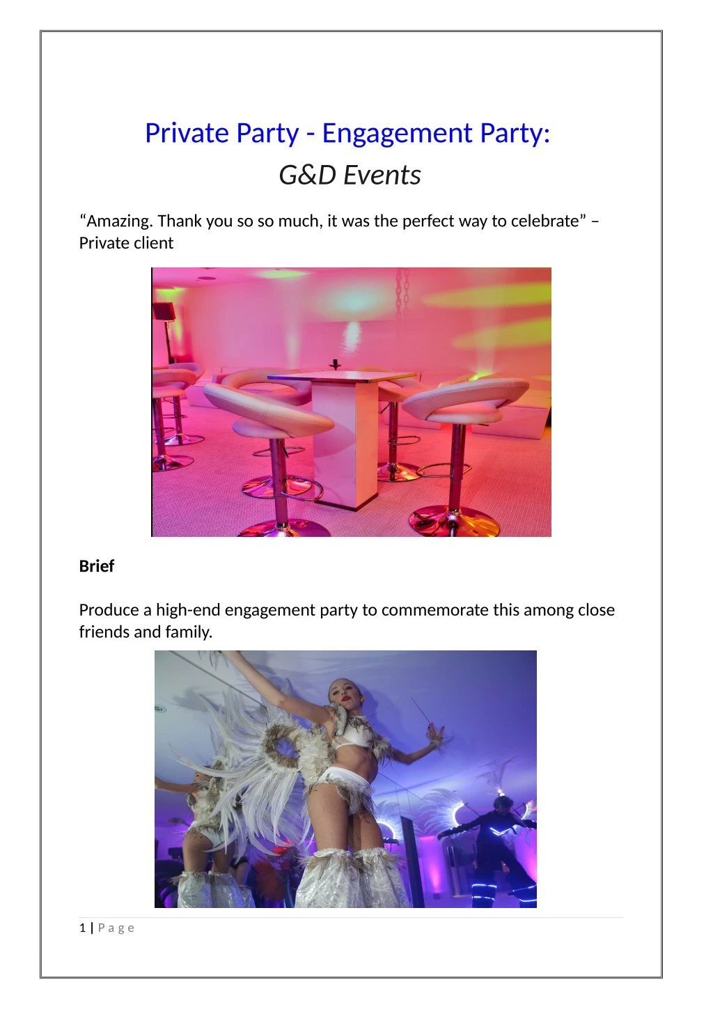 private party engagement party g d events