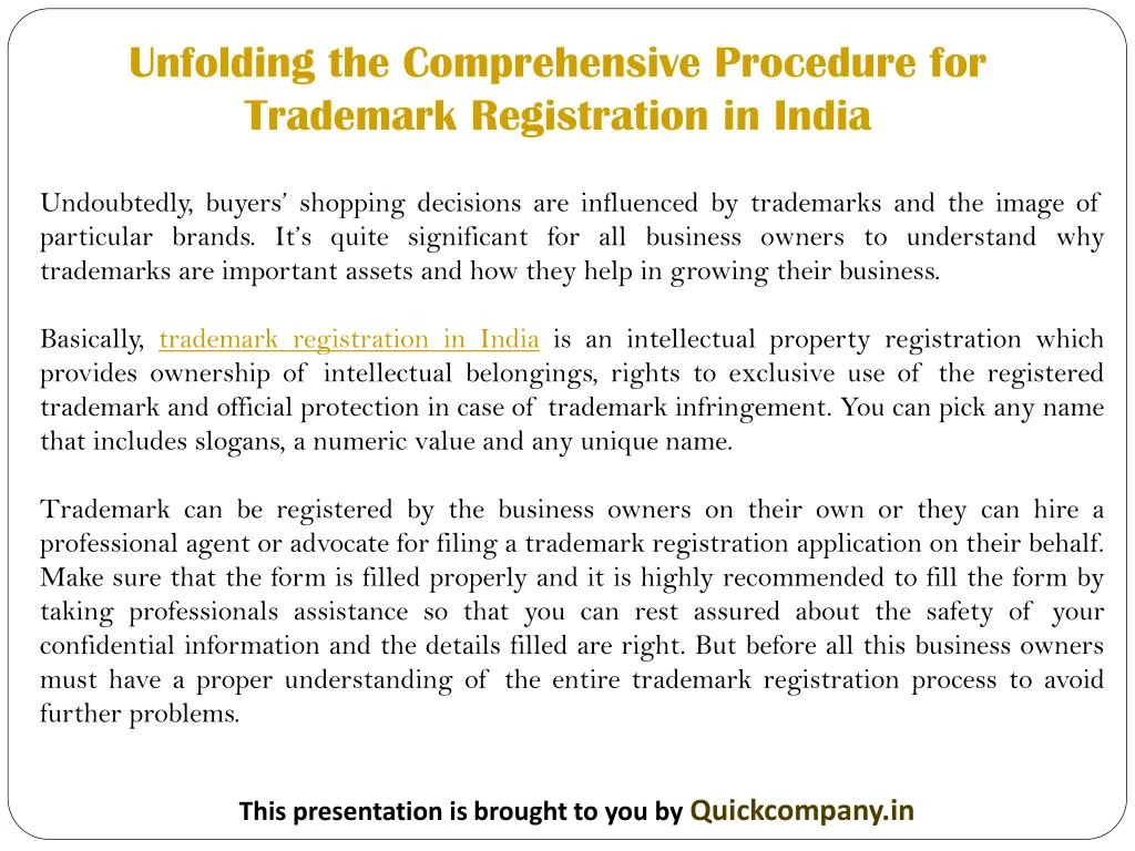 unfolding the comprehensive procedure for trademark registration in india