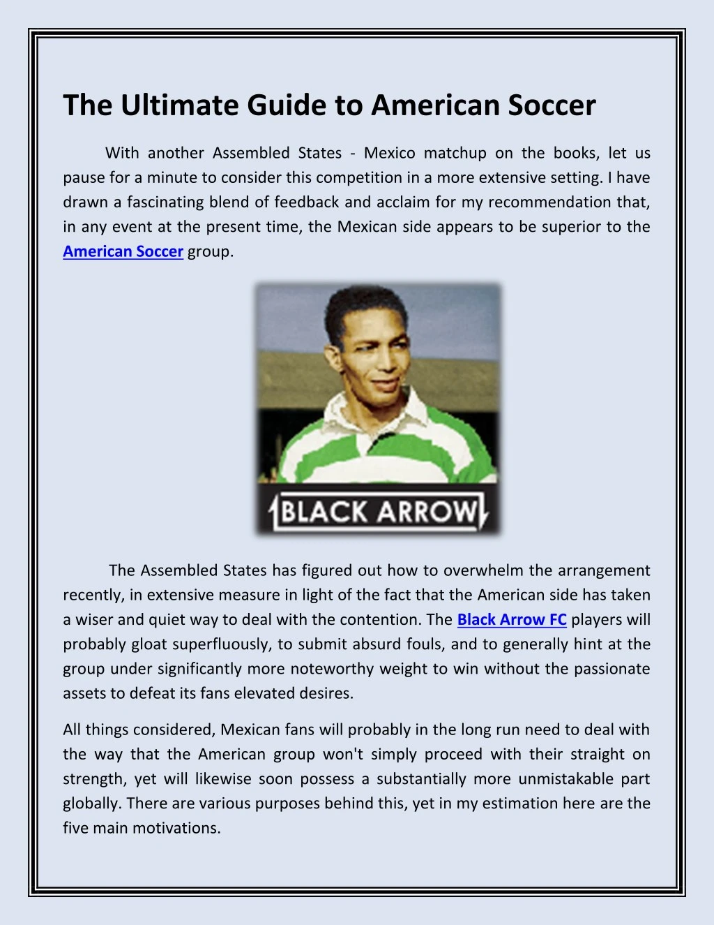 the ultimate guide to american soccer