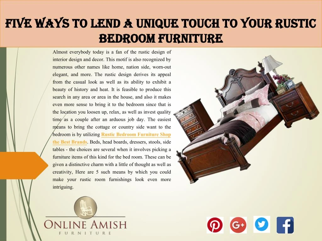 five ways to lend a unique touch to your rustic bedroom furniture