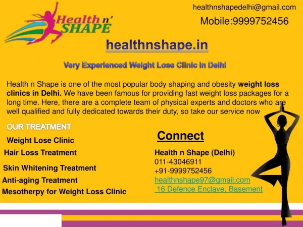 Very Experienced Weight Lose Clinic in Delhi