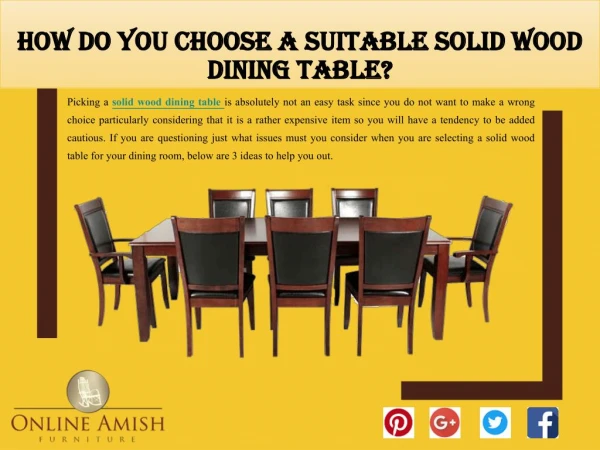 How Do You Choose a Suitable Solid Wood Dining Table?