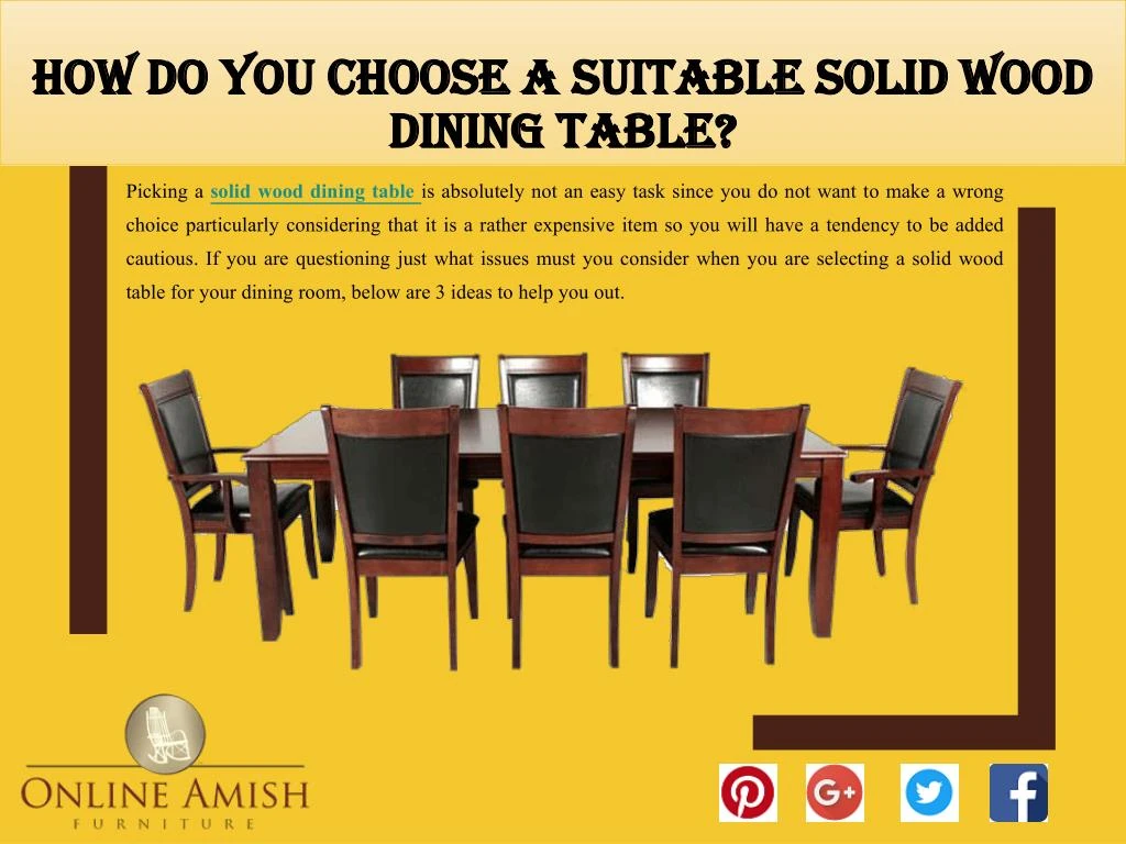 how do you choose a suitable solid wood dining table