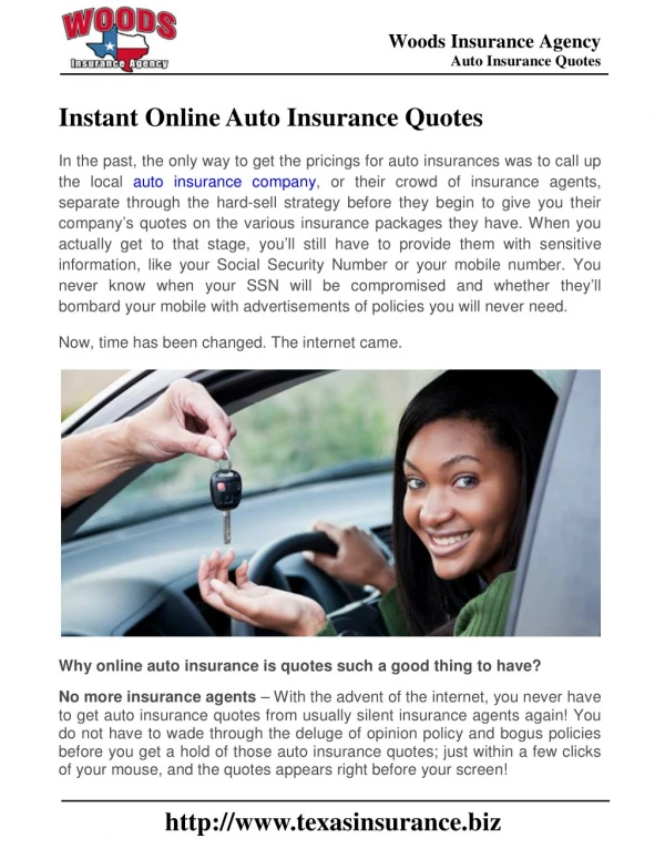 Instant Online Auto Insurance Quotes