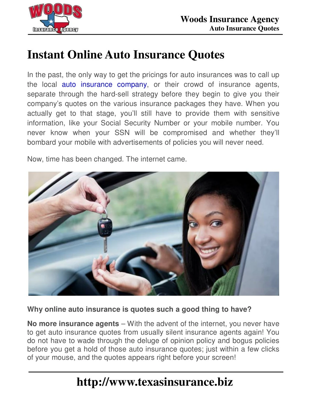 woods insurance agency auto insurance quotes