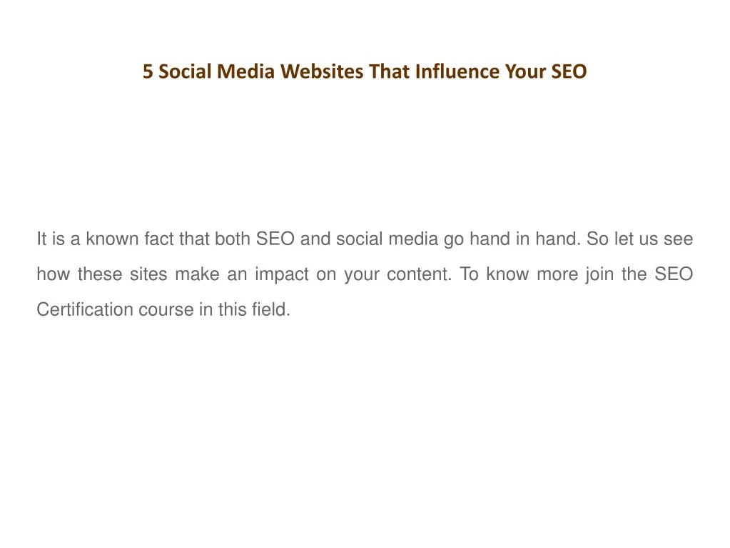 5 social media websites that influence your seo