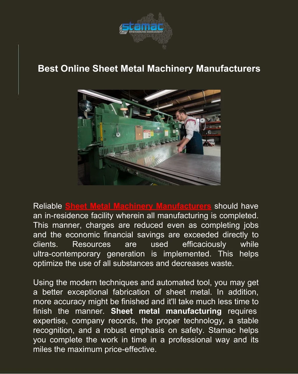 best online sheet metal machinery manufacturers