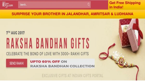 Send Rakhi to Jalandhar, Ludhiana & Amritsar, India with Free Shipping