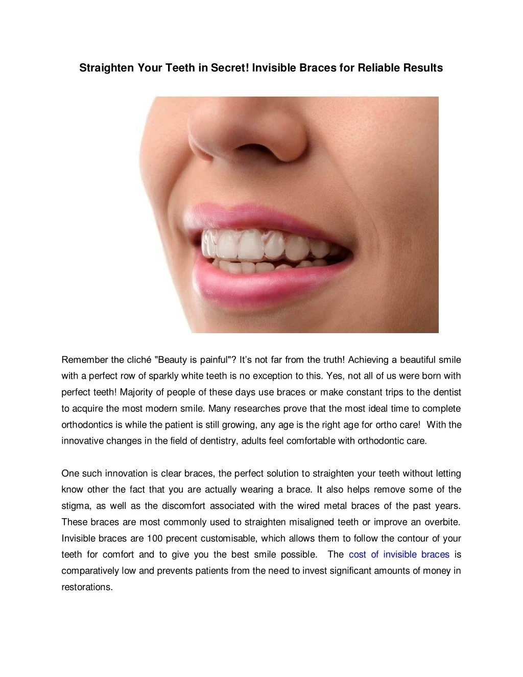 straighten your teeth in secret invisible braces