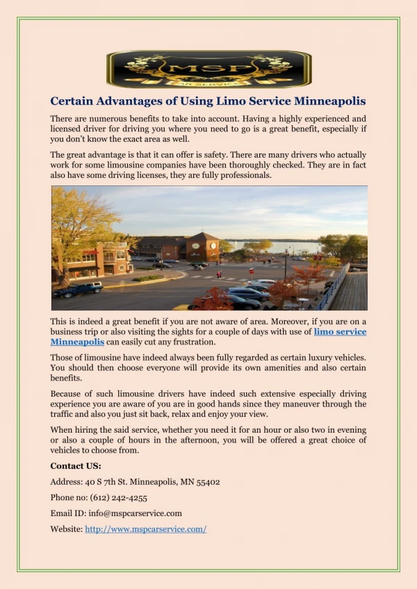 certain advantages of using limo service