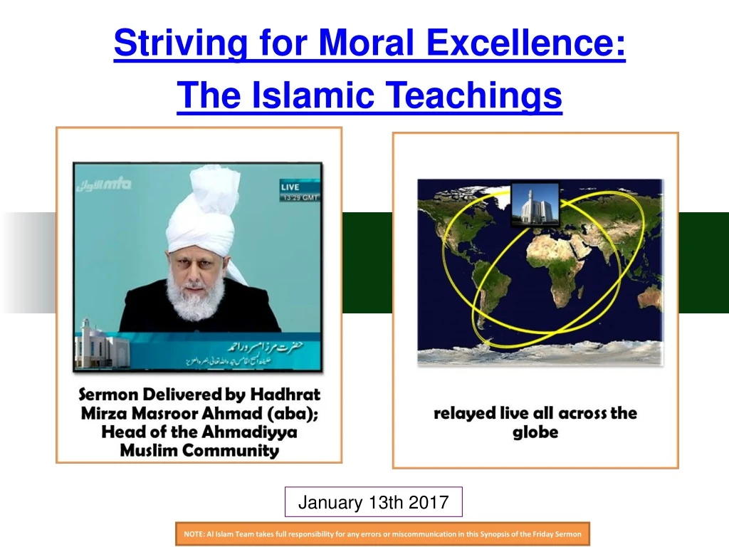 striving for moral excellence the islamic