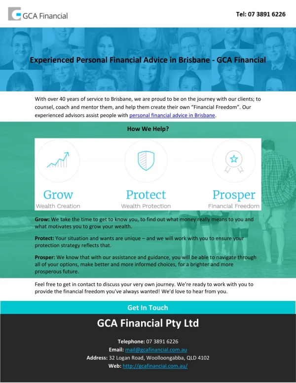 Experienced Personal Financial Advice in Brisbane - GCA Financial