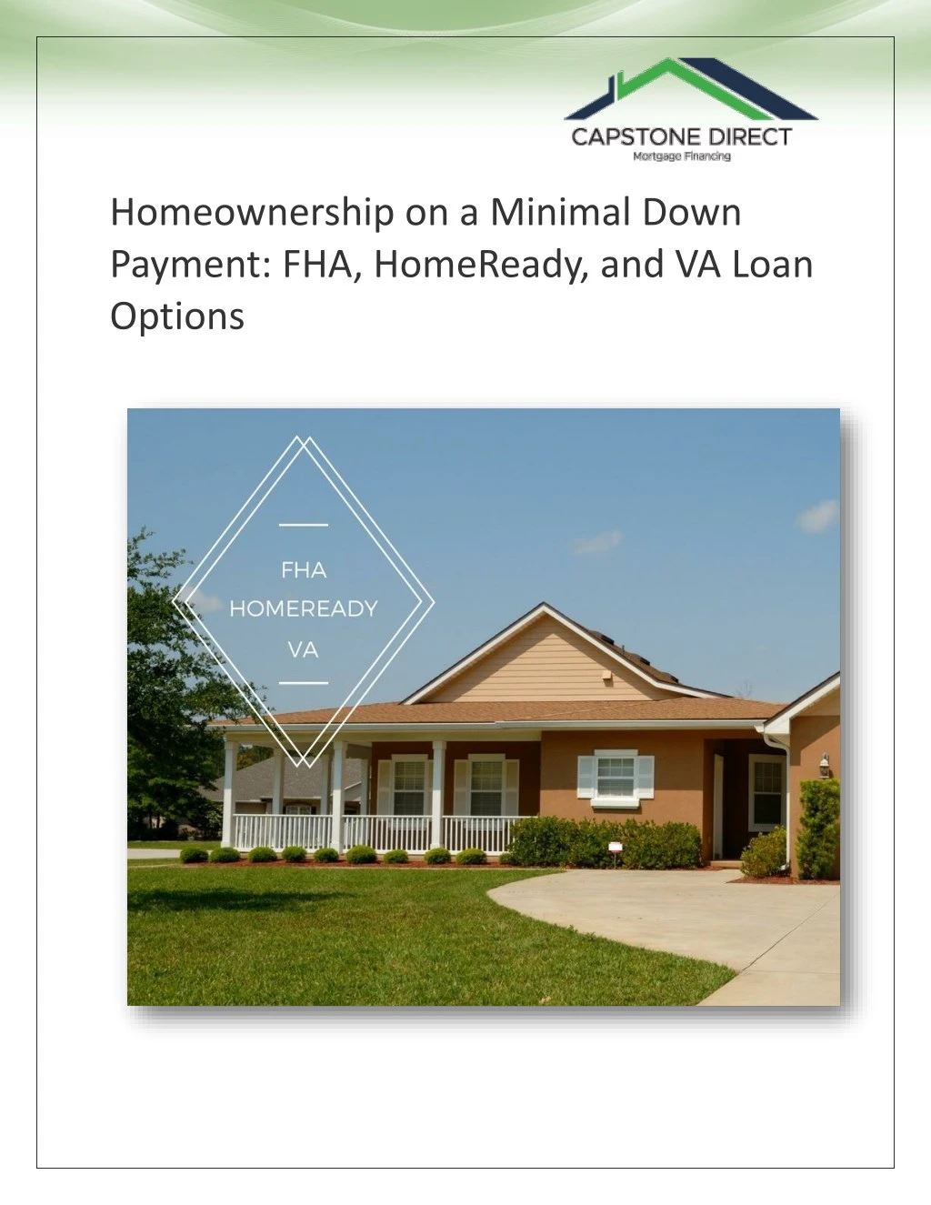 homeownership on a minimal down payment