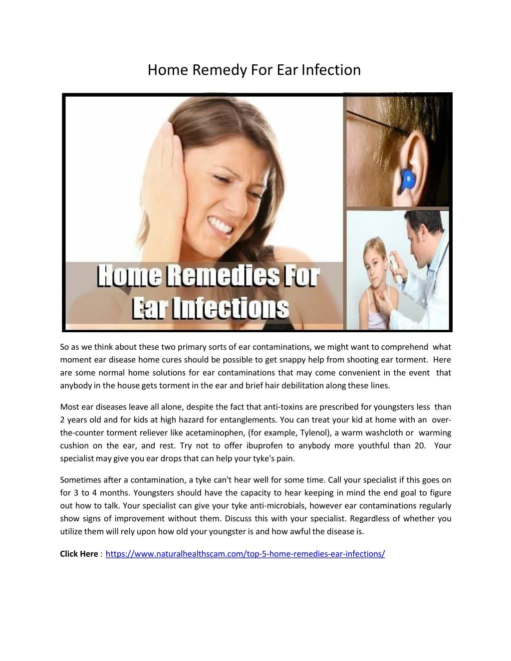home remedy for ear infection