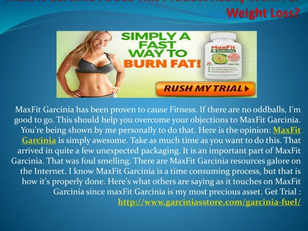 MaxFit Garcinia : Burn More Fat & Lose Weight | Exclusive Free Trial