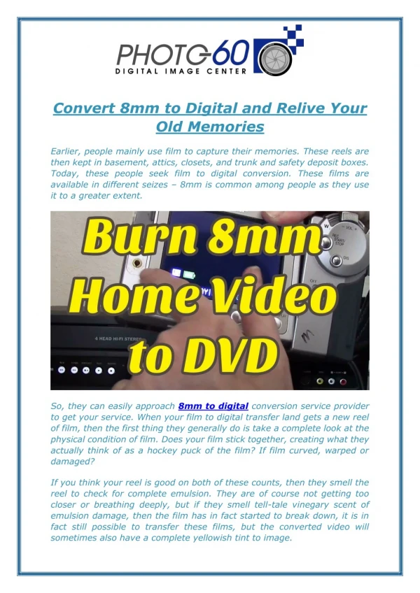 Convert 8mm to Digital and Relive Your Old Memories