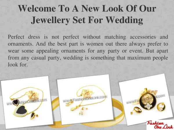 Welcome To A New Look Of Our Jewellery Set For Wedding