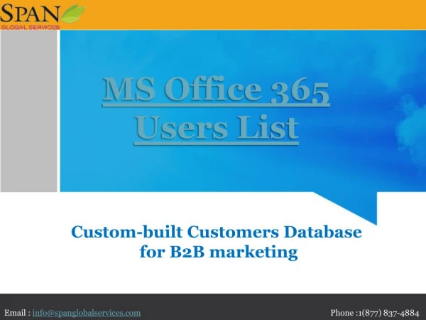 MS Office 365 users email list can be used to reach high-ranking professionals