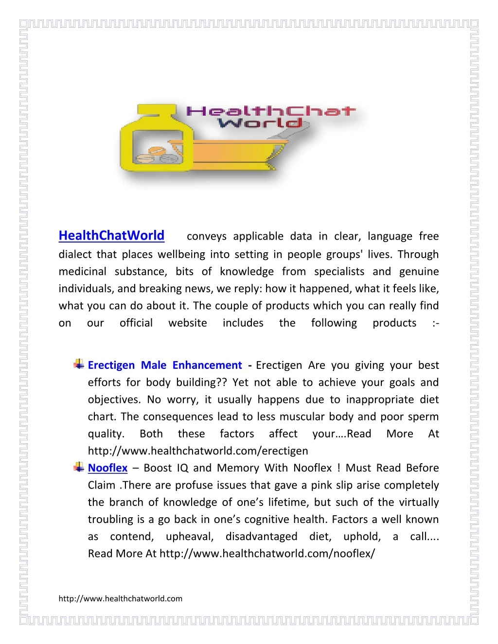 healthchatworld conveys applicable data in clear