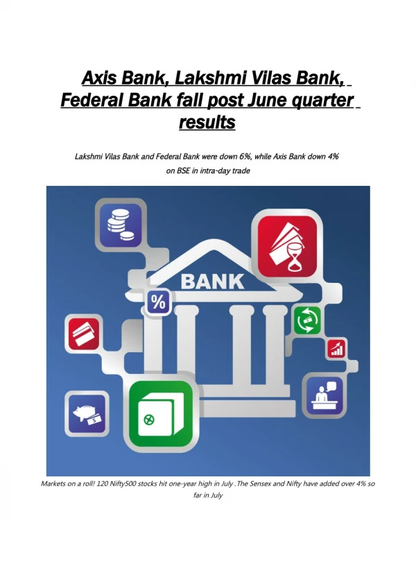 Axis Bank, Lakshmi Vilas Bank, Federal Bank fall post June quarter results.pdf