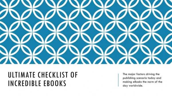 Ultimate Checklist of Incredible eBooks - Print2eforms