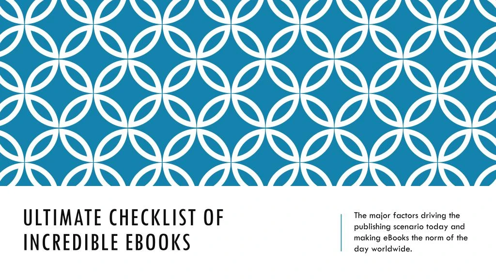 ultimate checklist of incredible ebooks