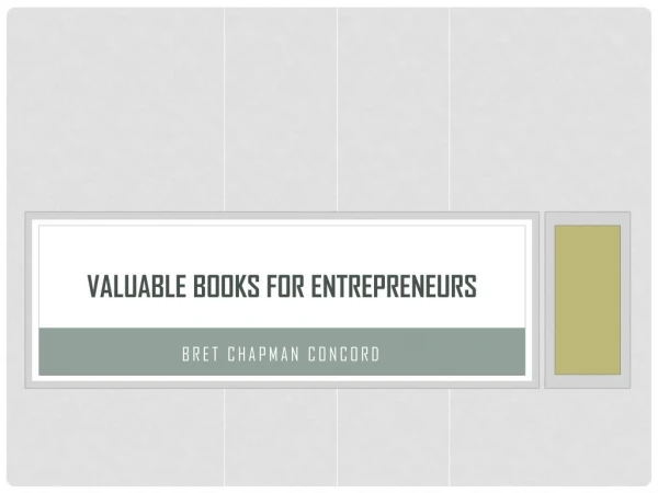 Bret Chapman Concord -Valuable Books for entrepreneur