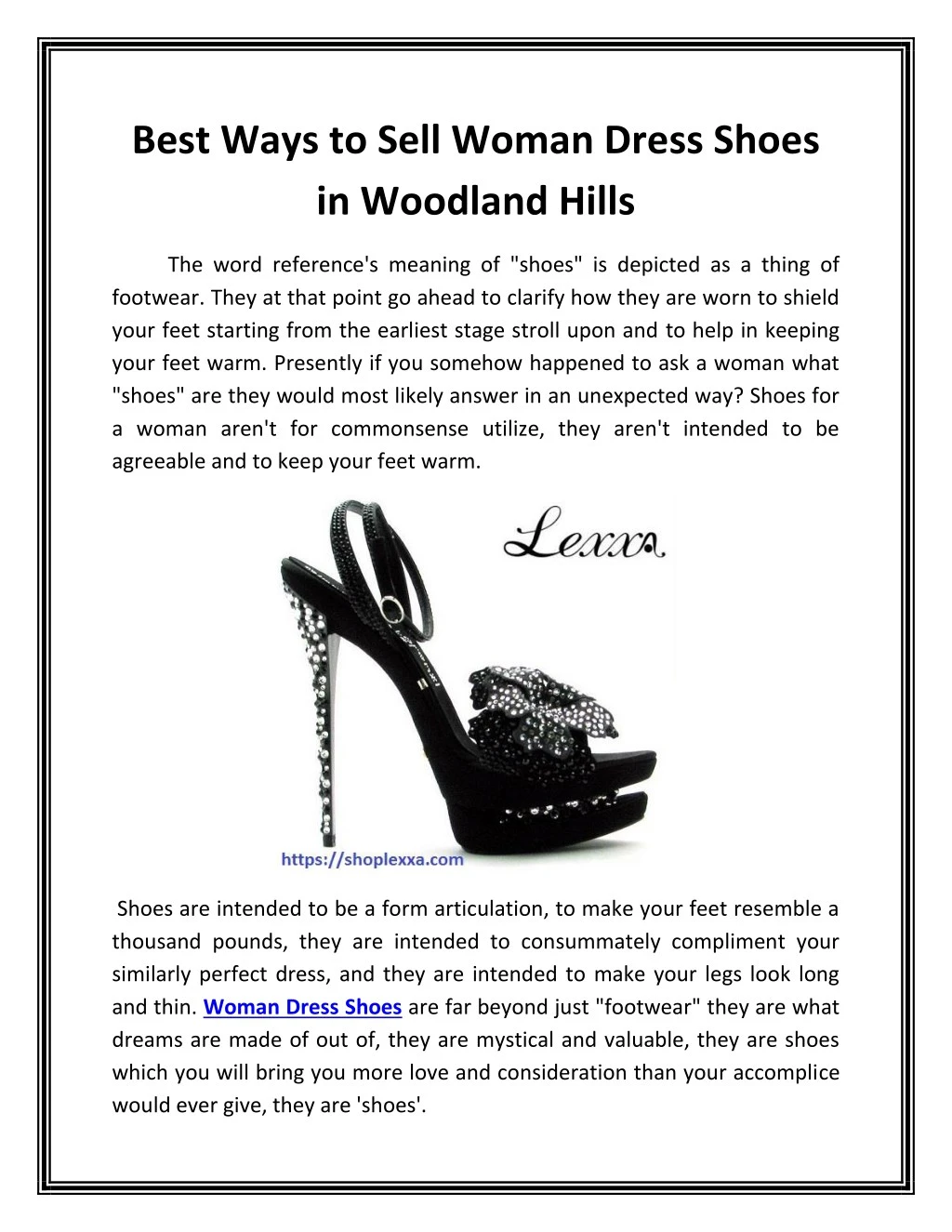 best ways to sell woman dress shoes in woodland