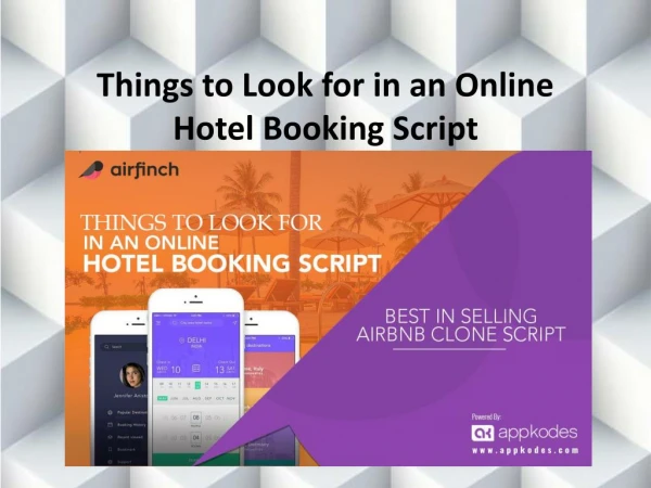 Things to Look for in an Online Hotel Booking Script