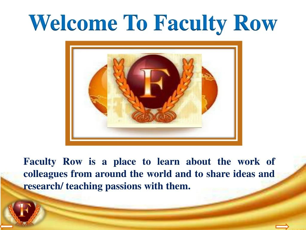welcome to faculty row