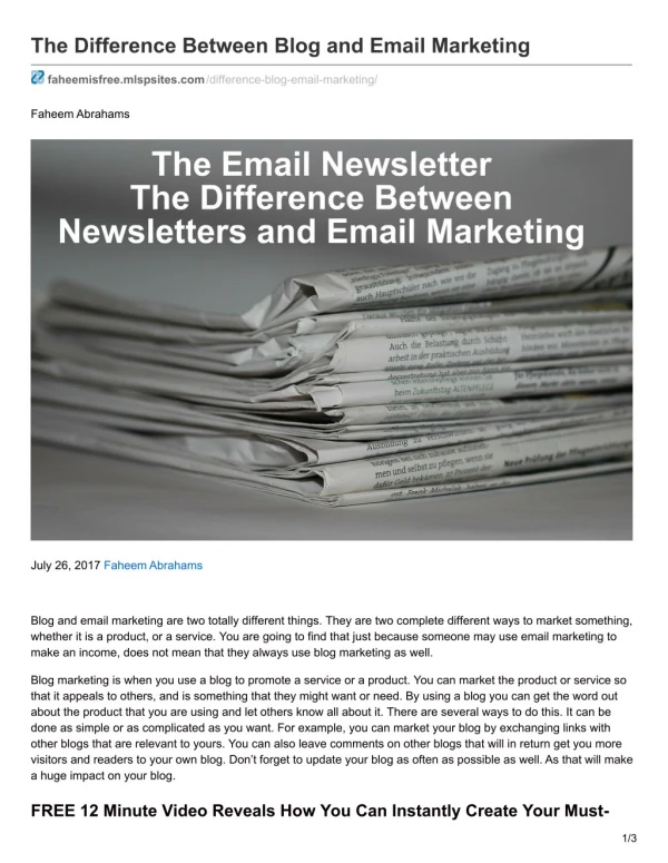 The Difference Between Blog and Email Marketing